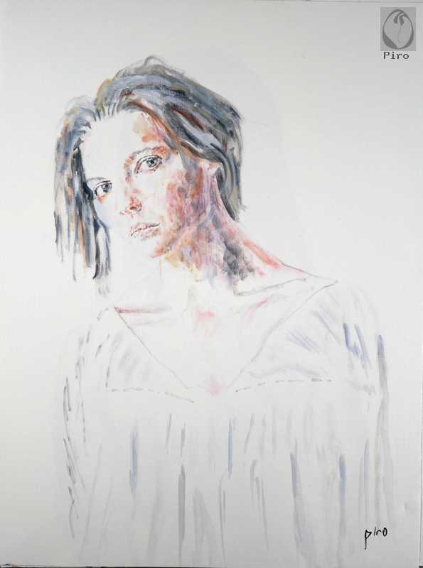 oil on paper - olio su carta di Piro